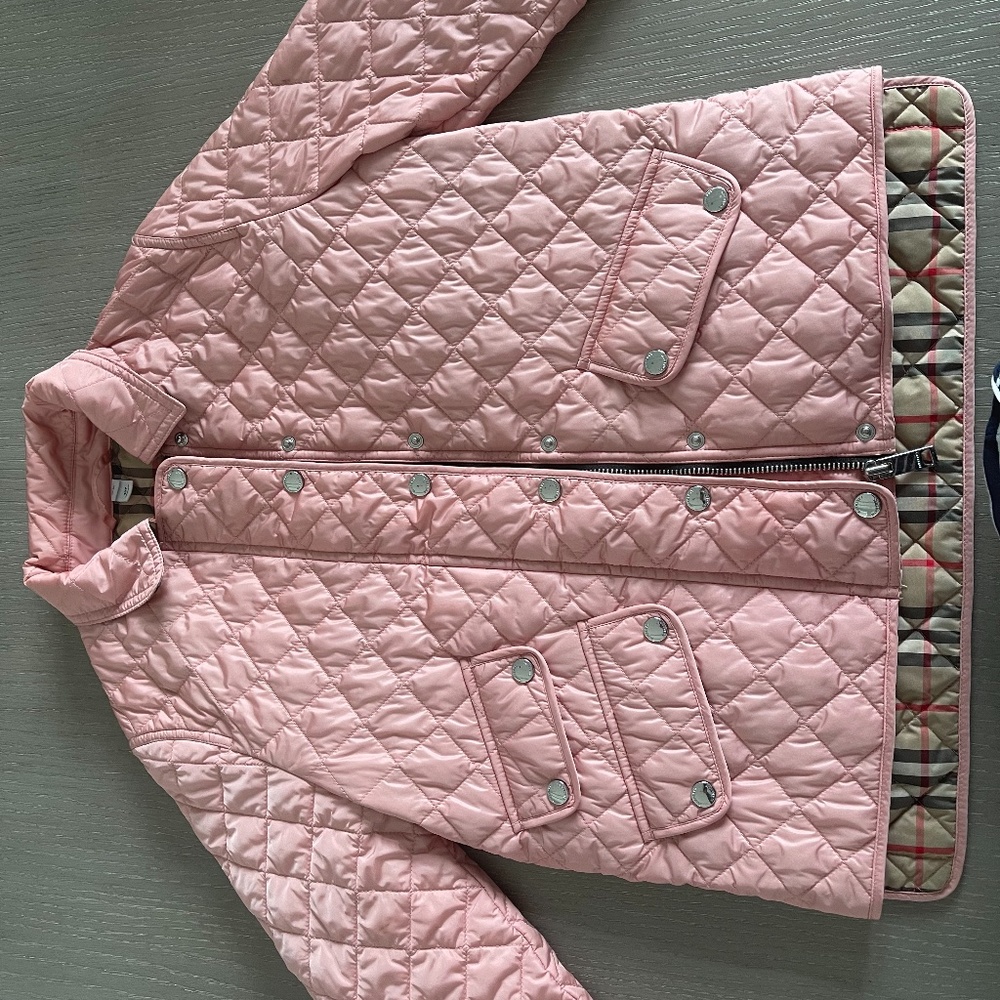 Burberry Childrenswear 10Y Pink Quilted Jacket Girls